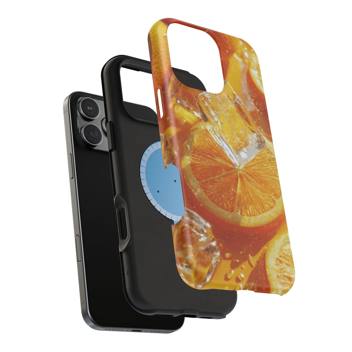 Citrus Orange Splash MagSafe iPhone Case – Dual-Layer Tough Protection, Vibrant Summer Design