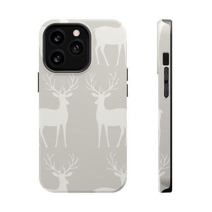 Elegant White Reindeer Pattern – MagSafe iPhone Series Case