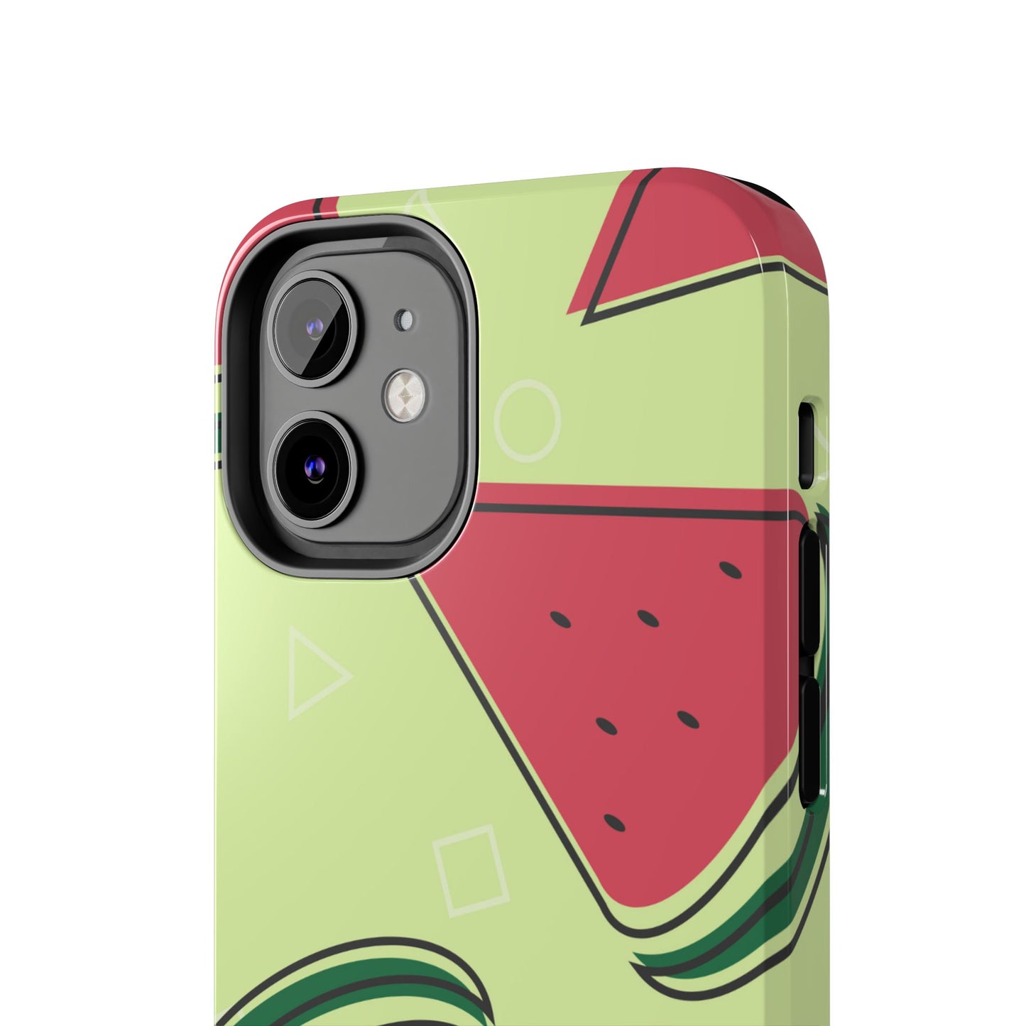 Watermelon Slice iPhone Case – Fresh & Fun Design with Retro Geometric Pattern