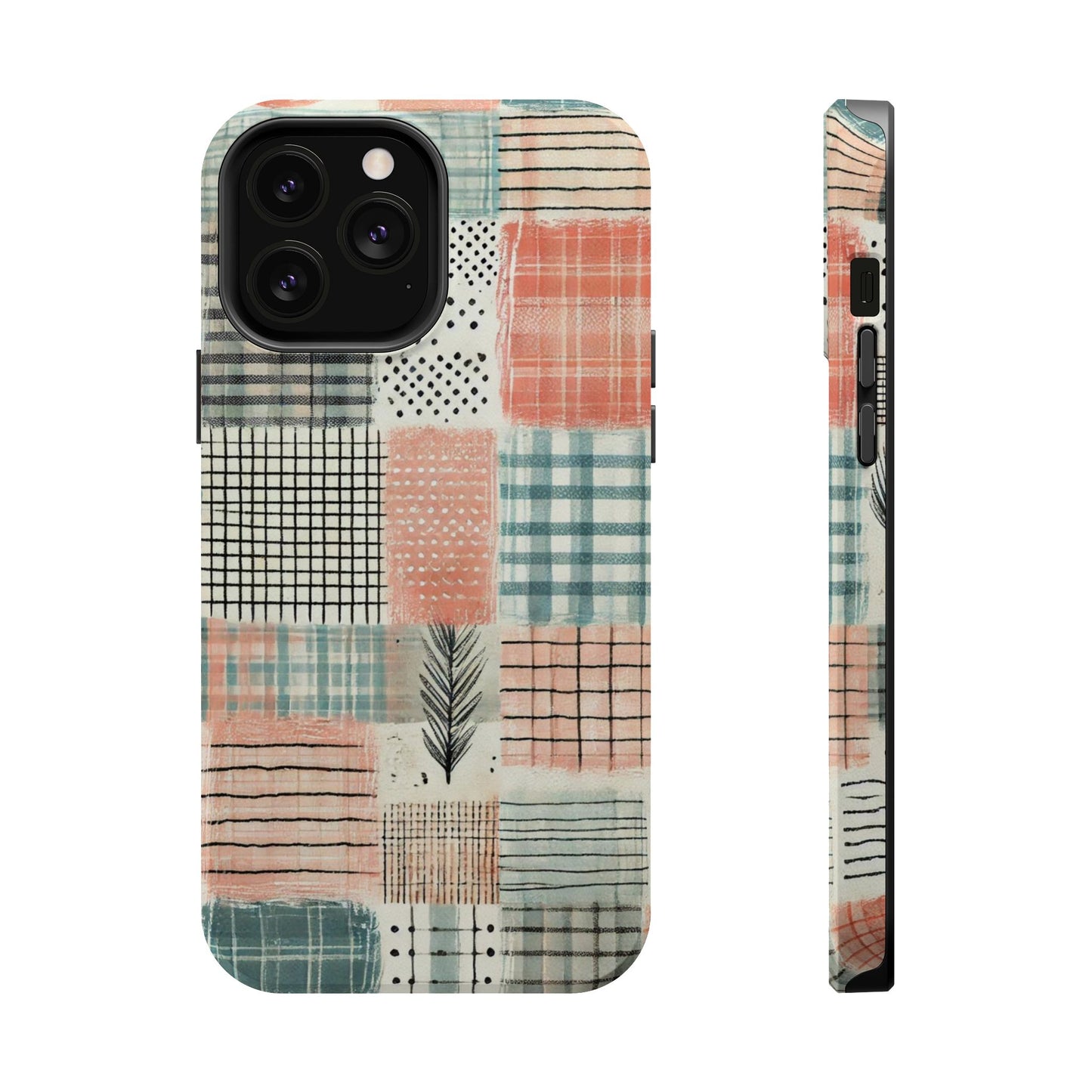 Rustic Patchwork MagSafe iPhone Case | Farmhouse Style & Shockproof