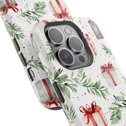 Watercolor Holiday Gifts & Greenery - MagSafe iPhone Series Case