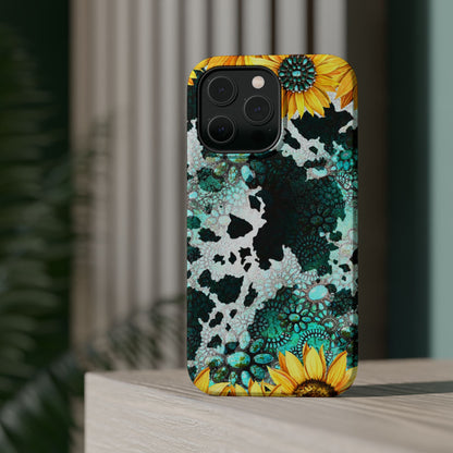 Boho Turquoise Sunflower Lace - MagSafe iPhone Series Case