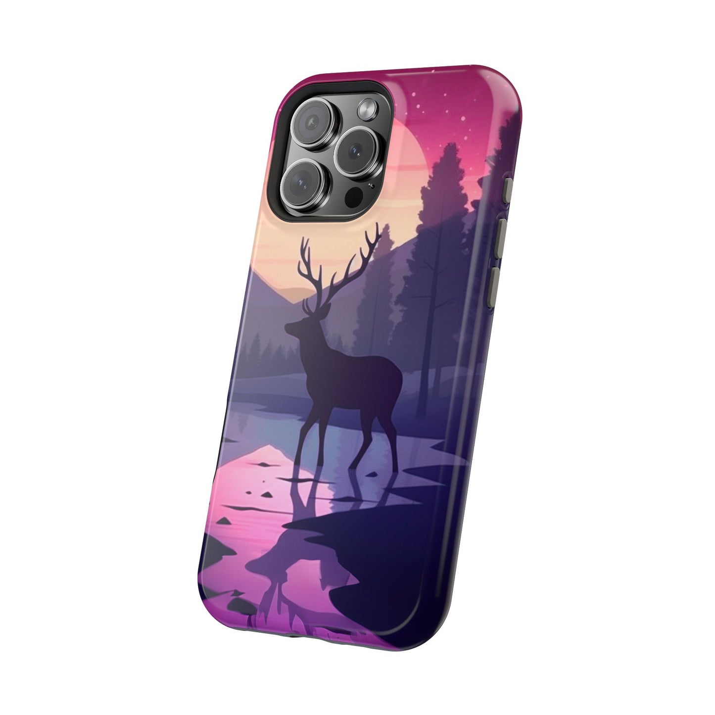 Twilight Elegance: Stag Reflection – MagSafe iPhone Case