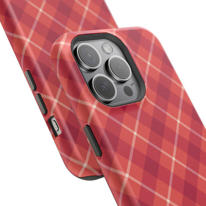 Red Plaid Crisscross – MagSafe iPhone Case