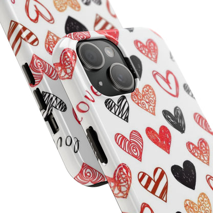 iPhone Case: Hand-Drawn Hearts & Love