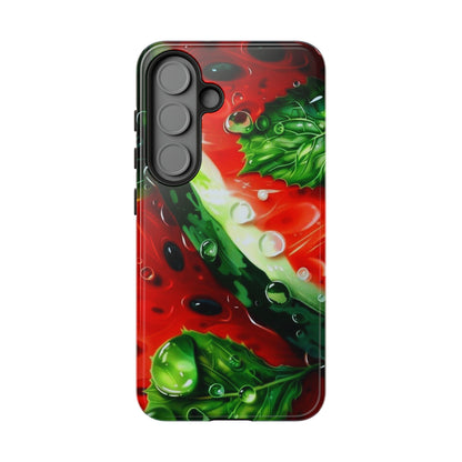 Juicy Watermelon & Mint Samsung Galaxy Case – Tough Dual-Layer, Vibrant Summer Design