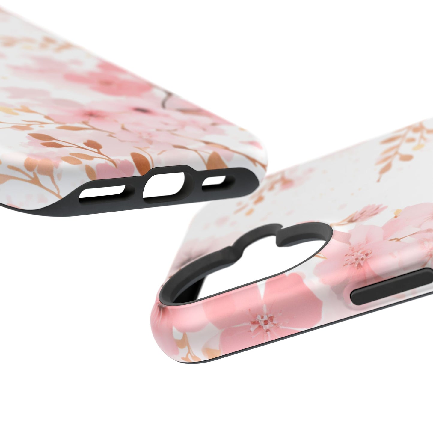 Soft Pink Cherry Blossom MagSafe Case – Floral Elegance with Wireless Charging