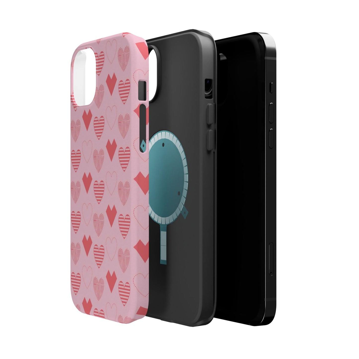 Striped Hearts MagSafe iPhone Case