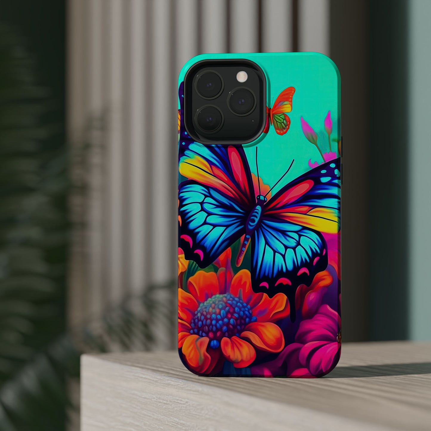 Vivid Butterfly & Floral Burst - MagSafe iPhone Case