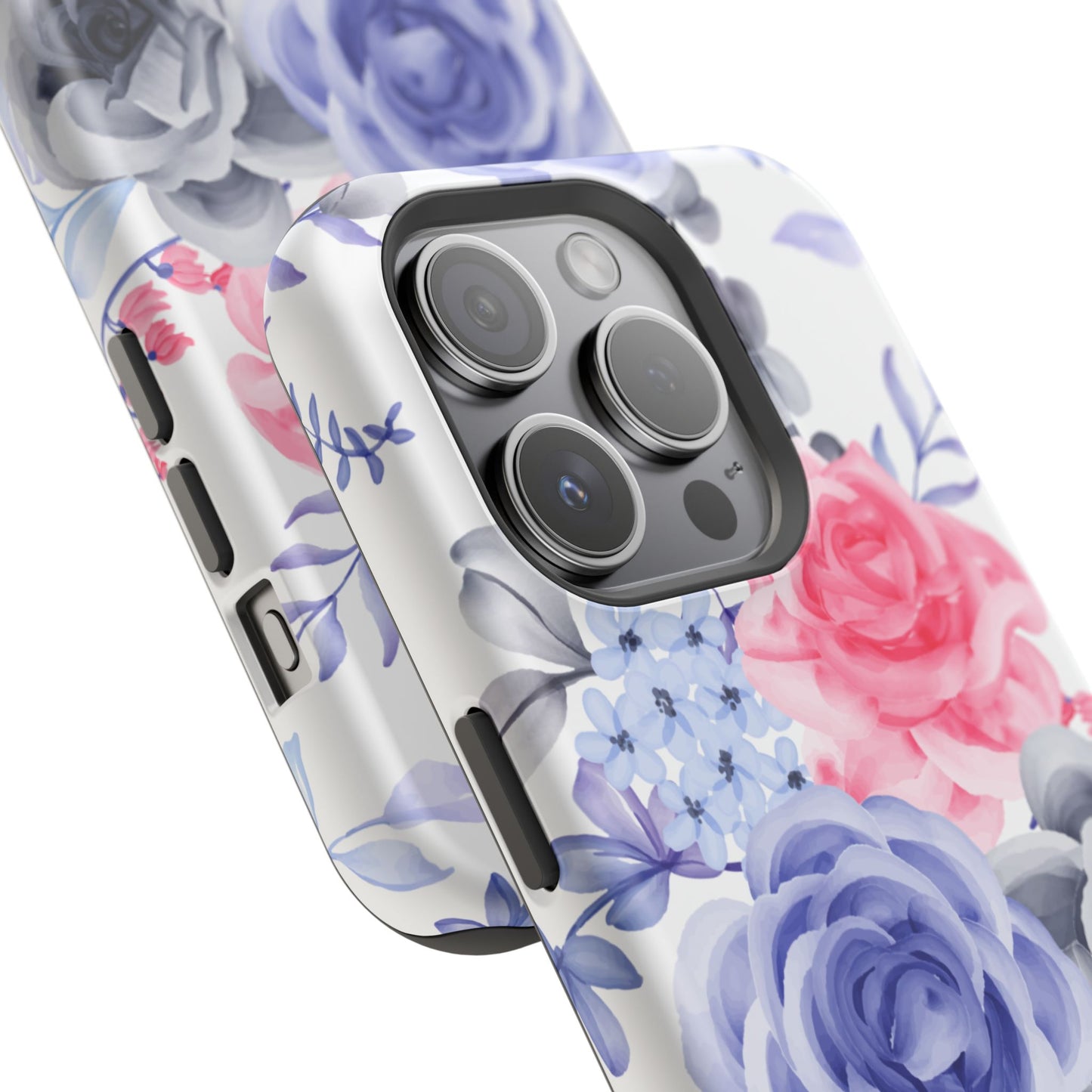 Elegant Blue Floral Watercolor Design – MagSafe iPhone Case