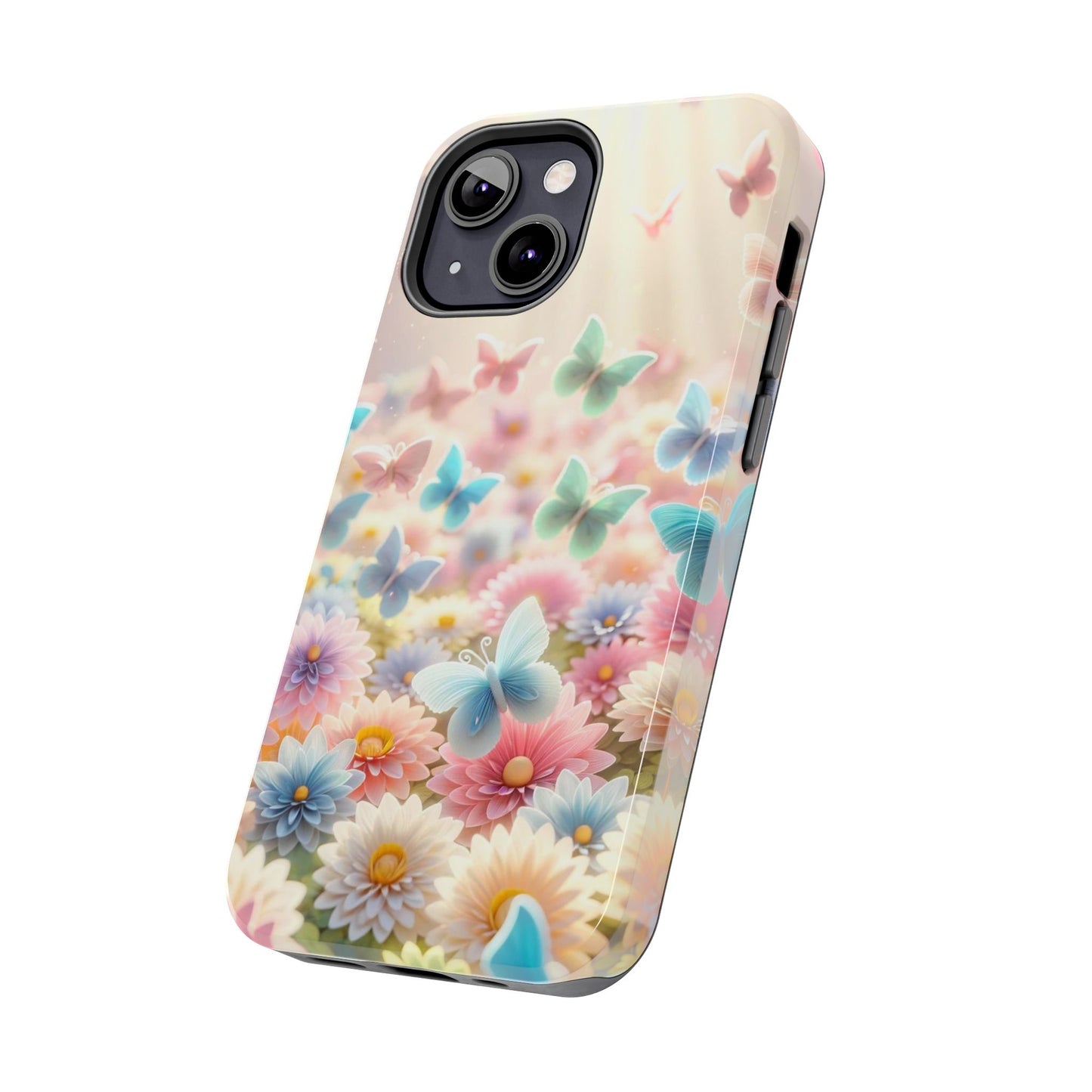 Butterfly Flower Garden - iPhone Case - Pastel Floral Protective Cover