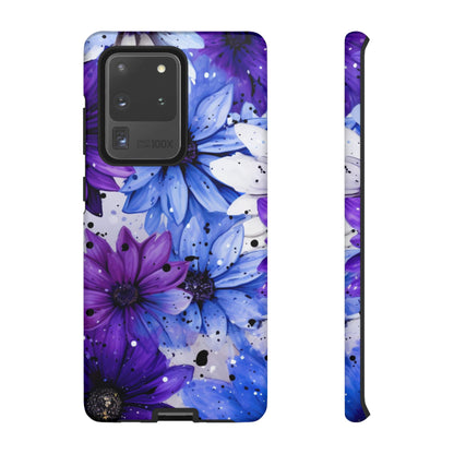 Vibrant Purple & Blue Floral Splash - Samsung Galaxy Series Case