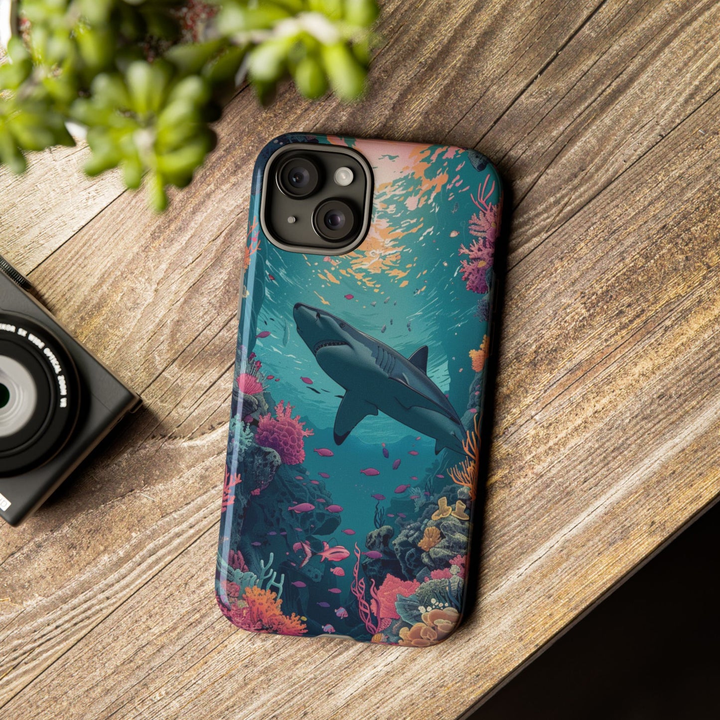 Ocean Shark Coral Reef iPhone Case