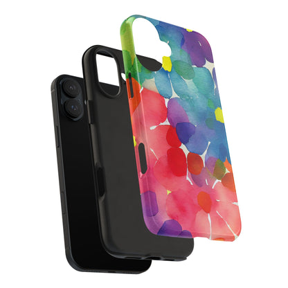 Rainbow Bloom Watercolor iPhone Case – Slim Design, Glossy Finish