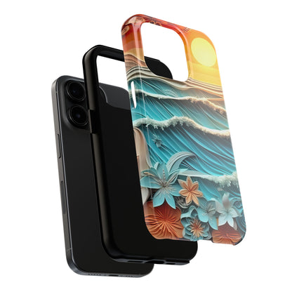 Tropical Sunset Paper Art Ocean – iPhone Series Case