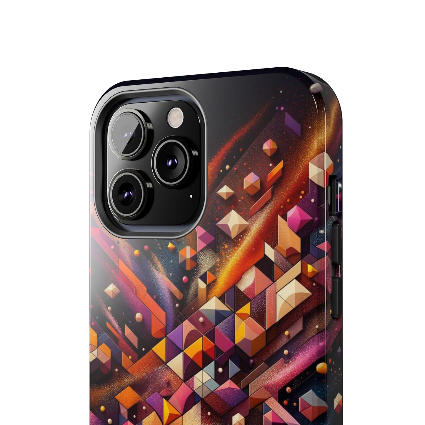 Geometric Galaxy iPhone Case - Abstract Cosmic Protective Cover - Retro Gamer