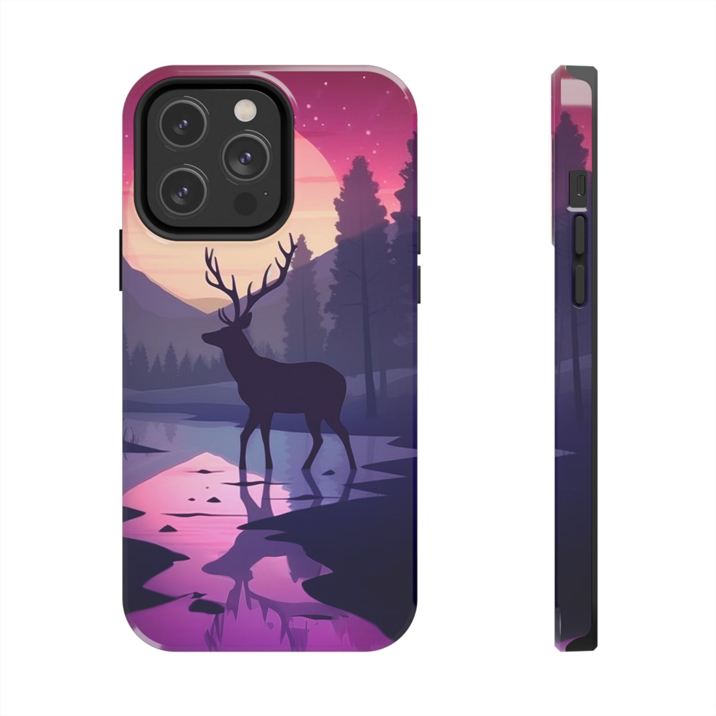 Twilight Elegance: Stag Reflection – iPhone Case