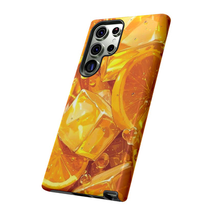 Citrus Splash Samsung Galaxy  Case – Bright Orange Slices & Ice, Dual-Layer Protection