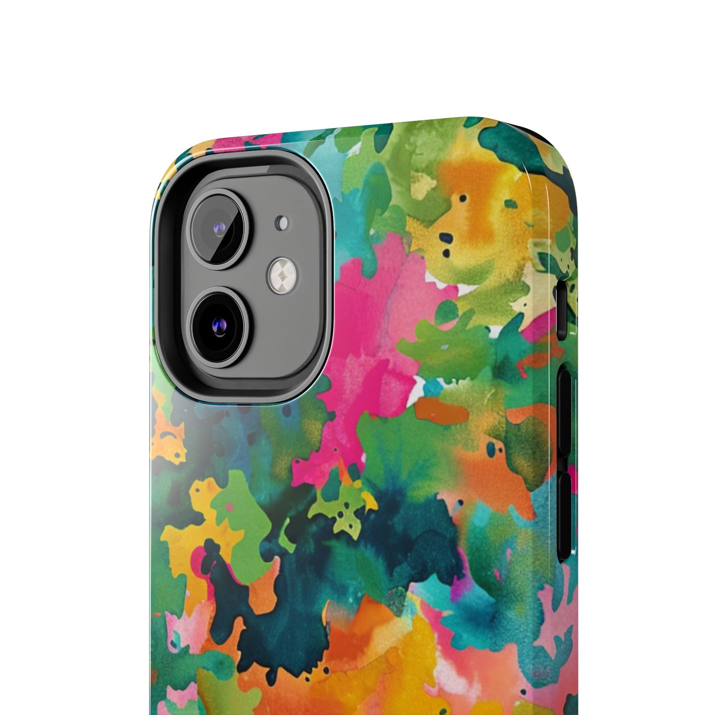 Vibrant Watercolor Splash iPhone Case – Bold Multicolor Artistic Design