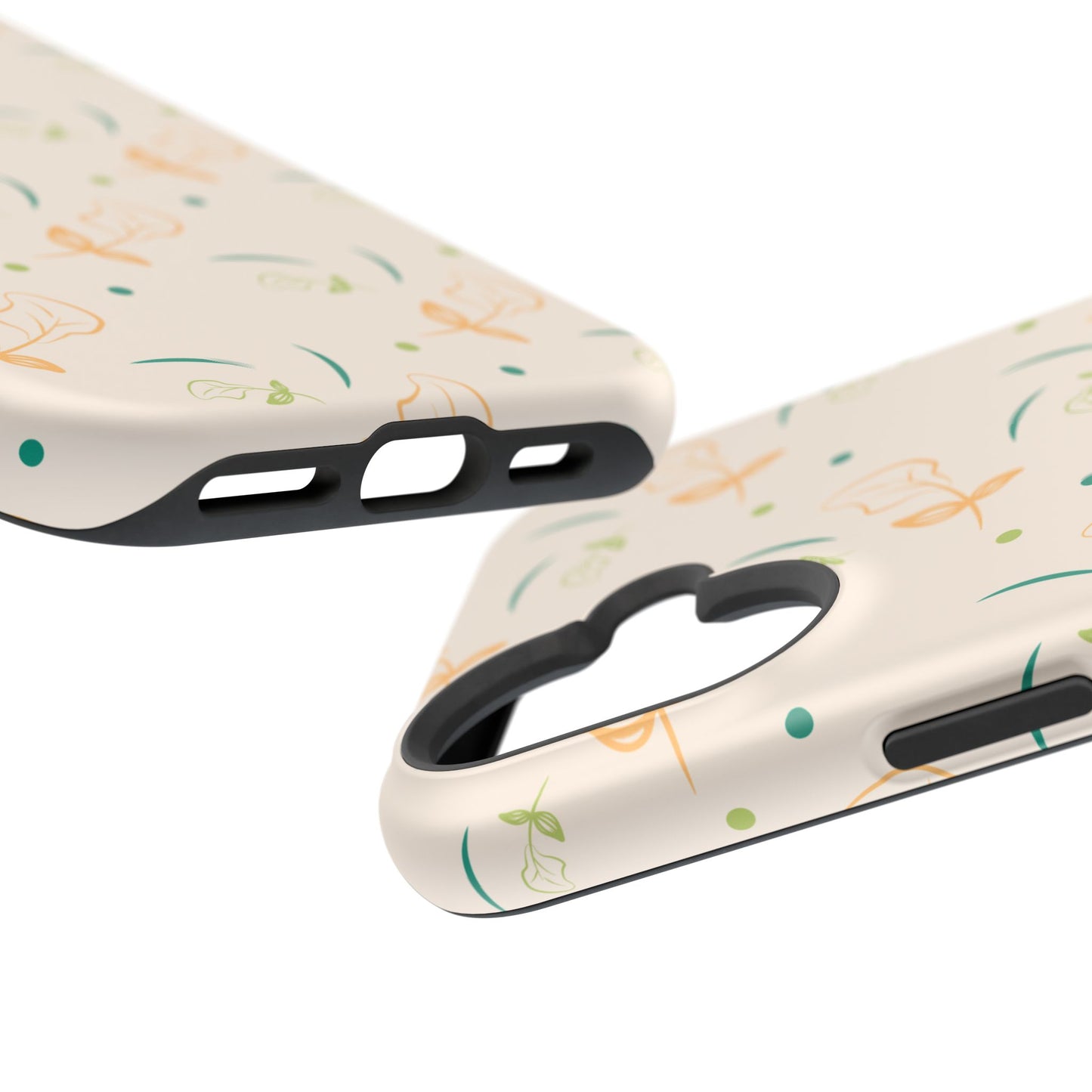 Soft Pastel Abstract Floral Tough MagSafe iPhone Case – Playful Minimalist Design with Dual-Layer Protection