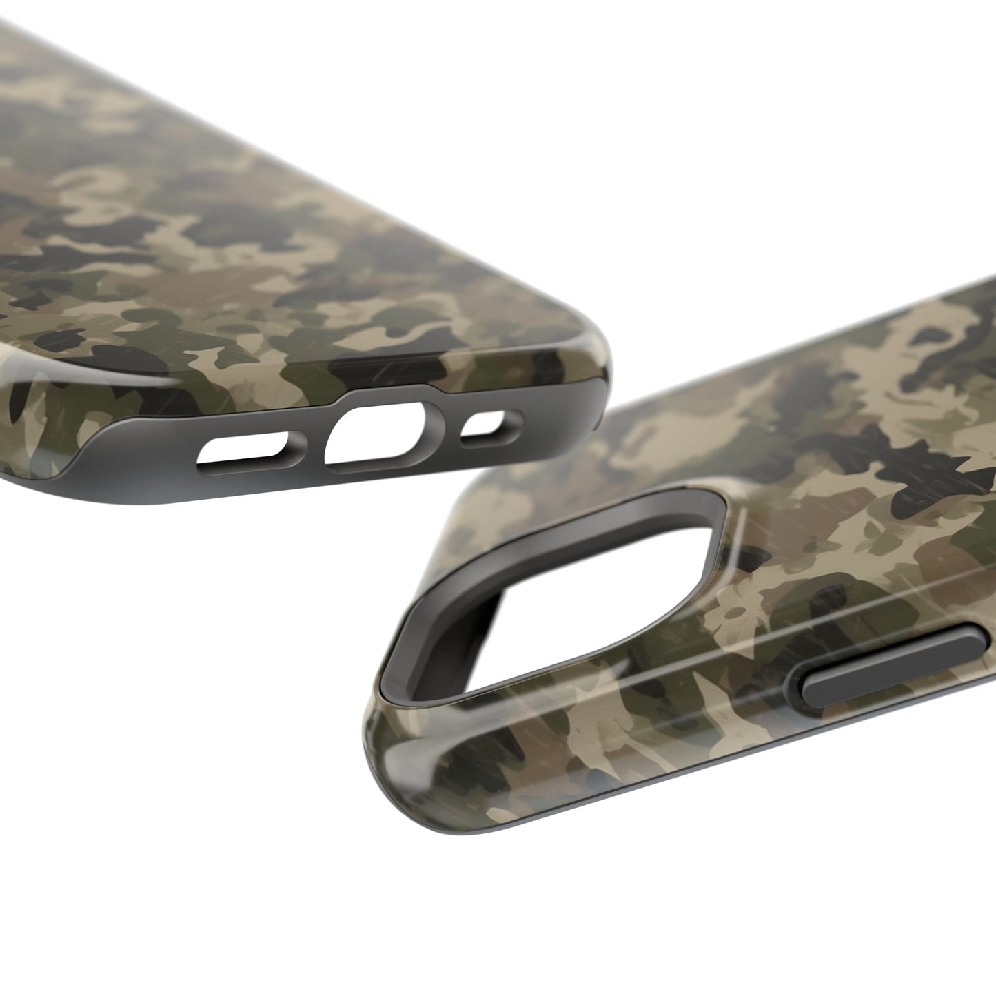 Classic Light Brown Camouflage – MagSafe iPhone Case with Rugged Elegance