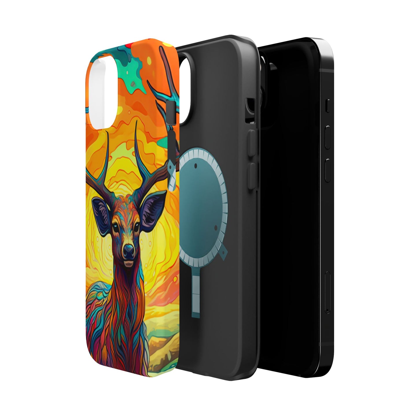 Vibrant Stag in Bloom – MagSafe iPhone Case