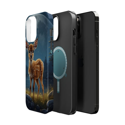 MagSafe-Compatible iPhone Case – Enchanted Fawn Under the Moonlit Sky