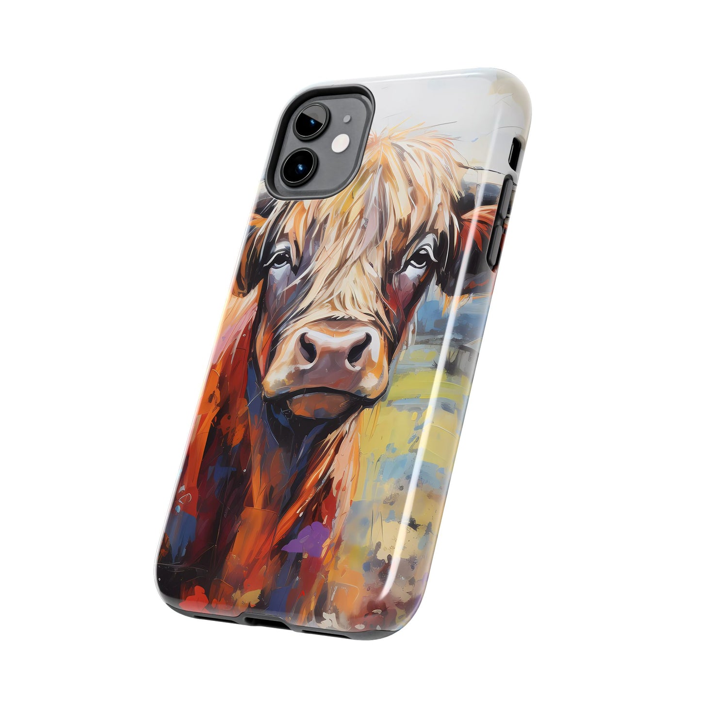 Cute Western Phone Case | Highland Cow | Robust Rocky Mountain-Inspired | Expressionism | Fresco