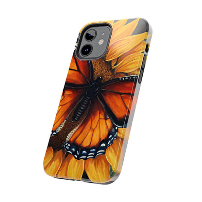 Monarch Butterfly & Sunflower Art – iPhone Case