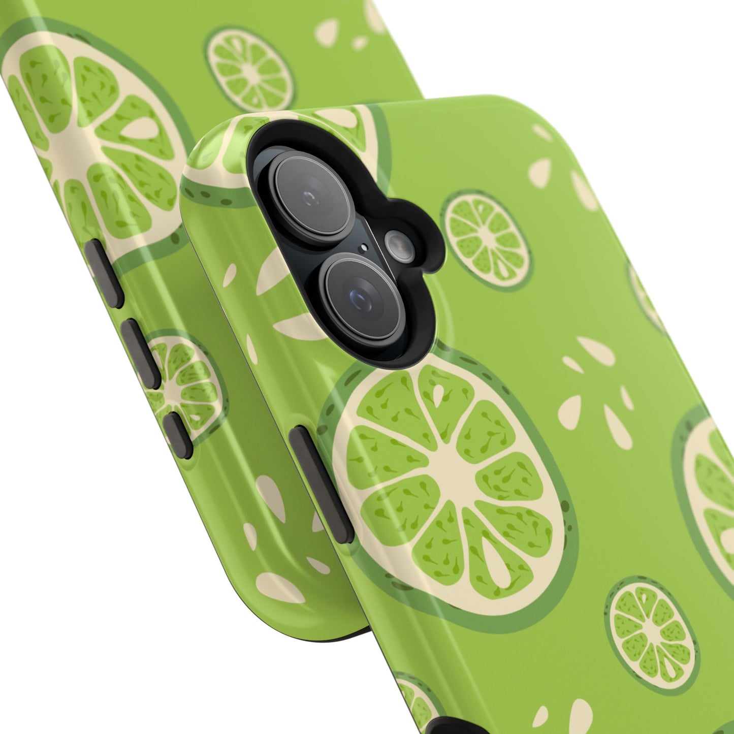 Zesty Lime Splash Tough MagSafe iPhone Case – Fresh Citrus Design, Dual-Layer Protection