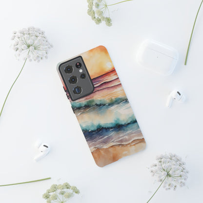 Sunset Waves Samsung Galaxy Case – Vibrant Watercolor Design