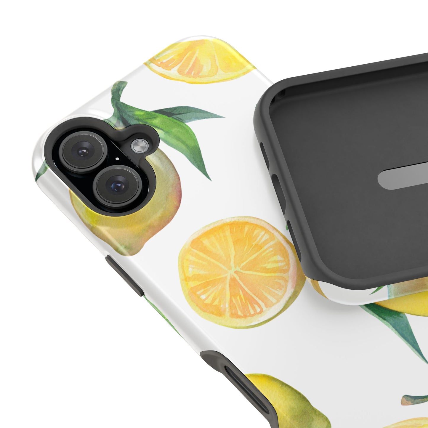 Lemon Grove Watercolor Tough MagSafe iPhone Case – Fresh Citrus Design, Dual-Layer Protection