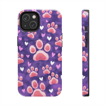 Bold Paw Print iPhone Case - Vibrant Pet-Themed Protective Cover