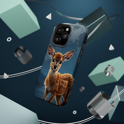 MagSafe-Compatible iPhone Case – Enchanted Fawn Under the Moonlit Sky