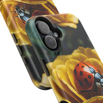 MagSafe iPhone Case: Ladybug on Yellow Petals