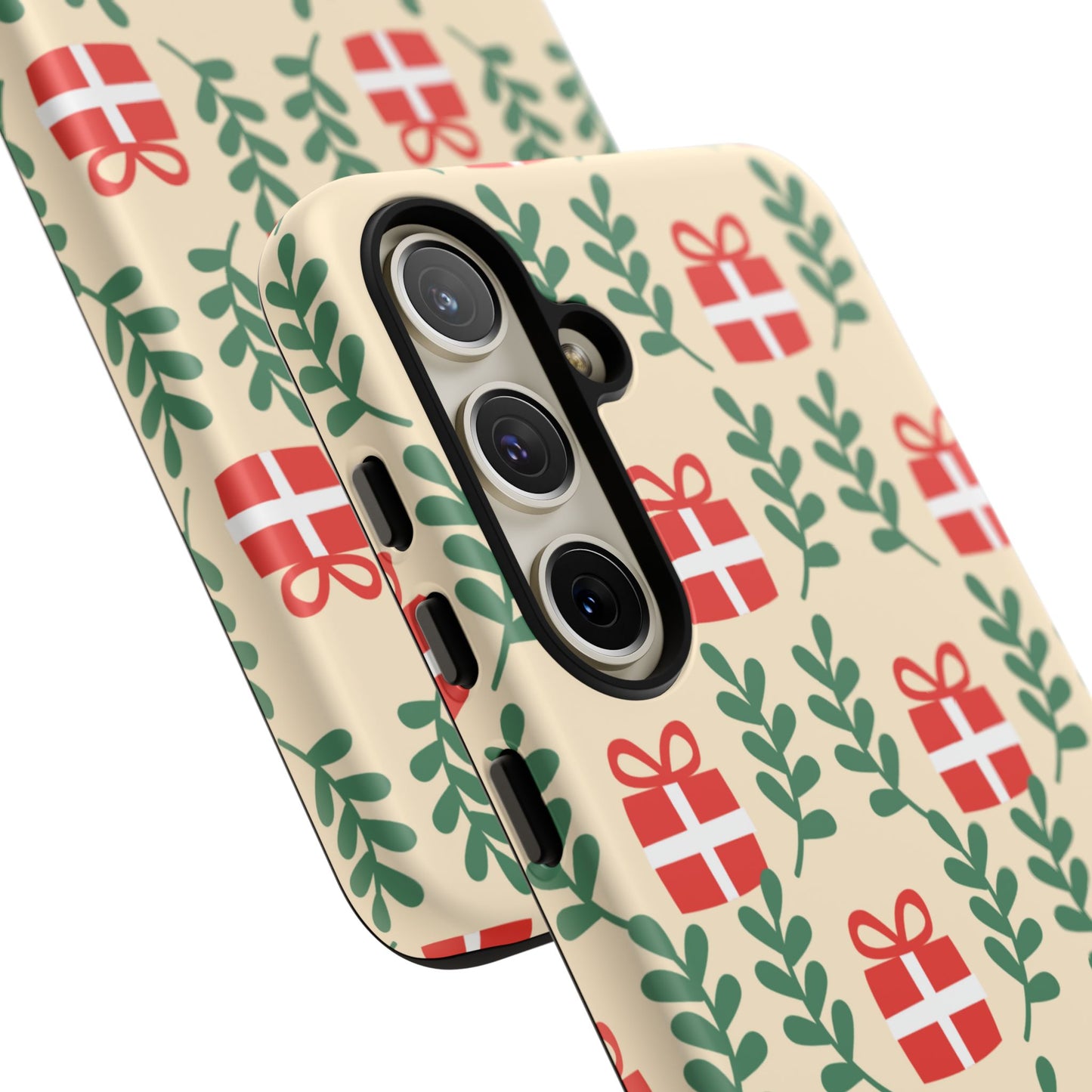 Samsung Galaxy Case: Holiday Cheer – Red Gifts & Green Leaves