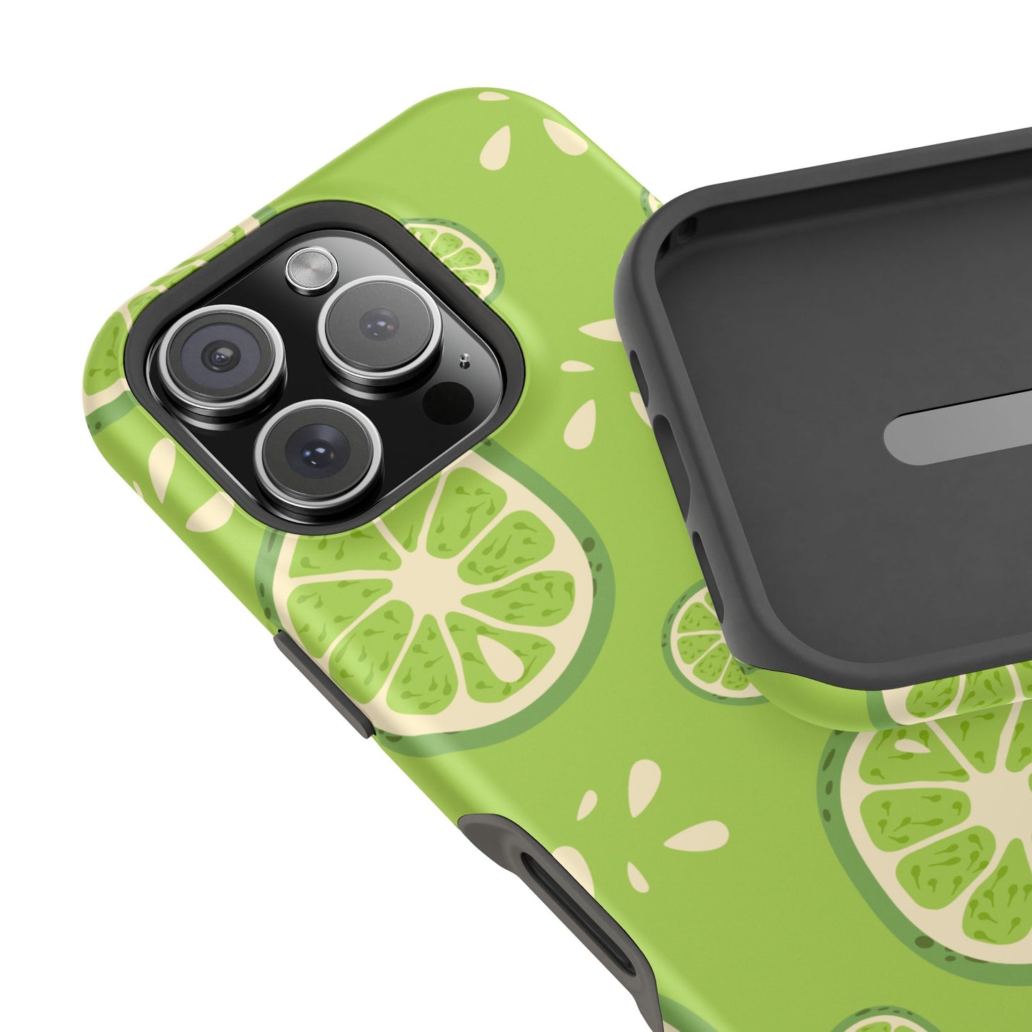 Zesty Lime Splash Tough MagSafe iPhone Case – Fresh Citrus Design, Dual-Layer Protection