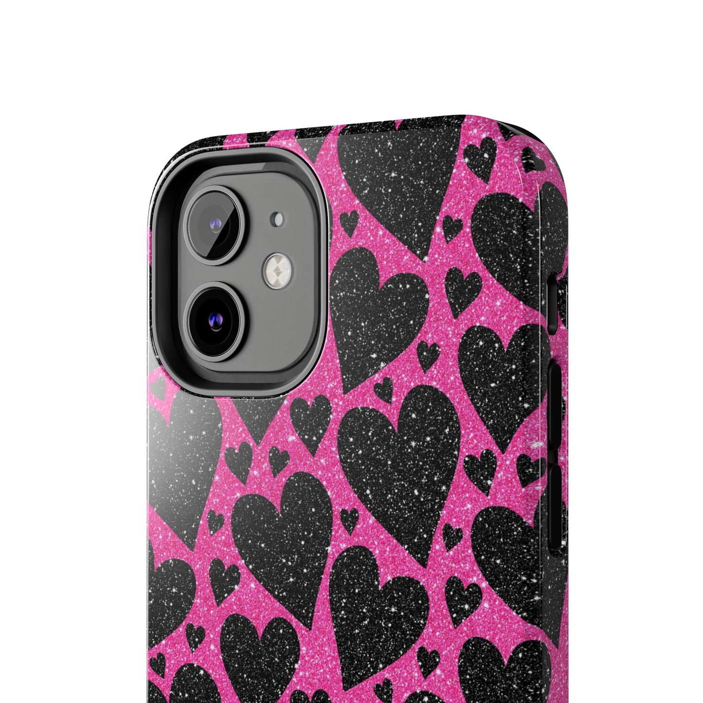 Pink Glitter Hearts iPhone Case