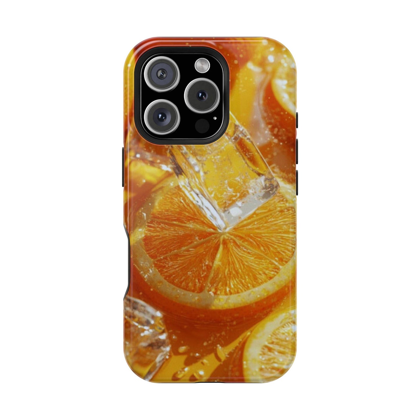 Citrus Orange Splash MagSafe iPhone Case – Dual-Layer Tough Protection, Vibrant Summer Design