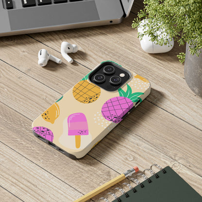 Tropical Pop iPhone Case – Fun Pineapple & Lemon Design with Vibrant Summery Colors