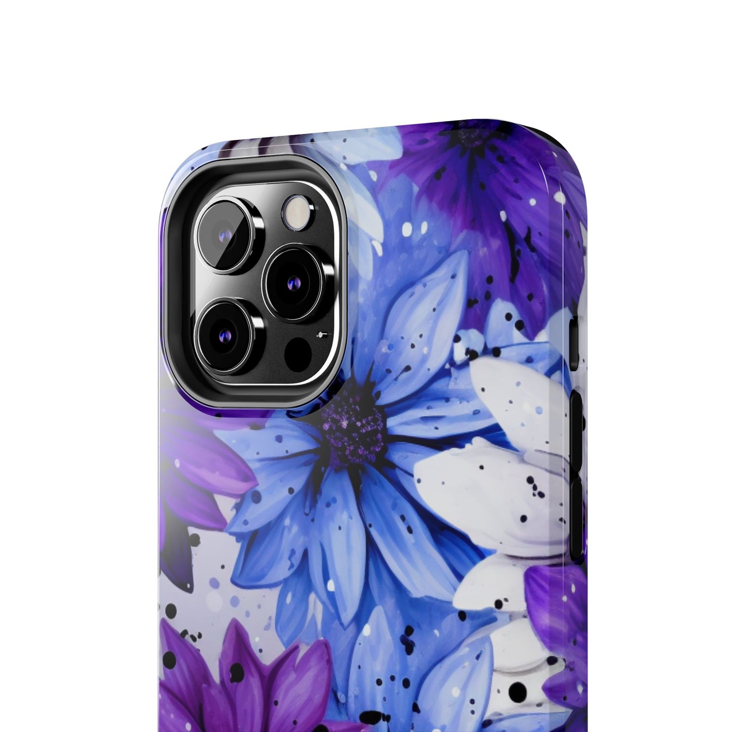 Vibrant Purple & Blue Floral Splash - iPhone Series Case