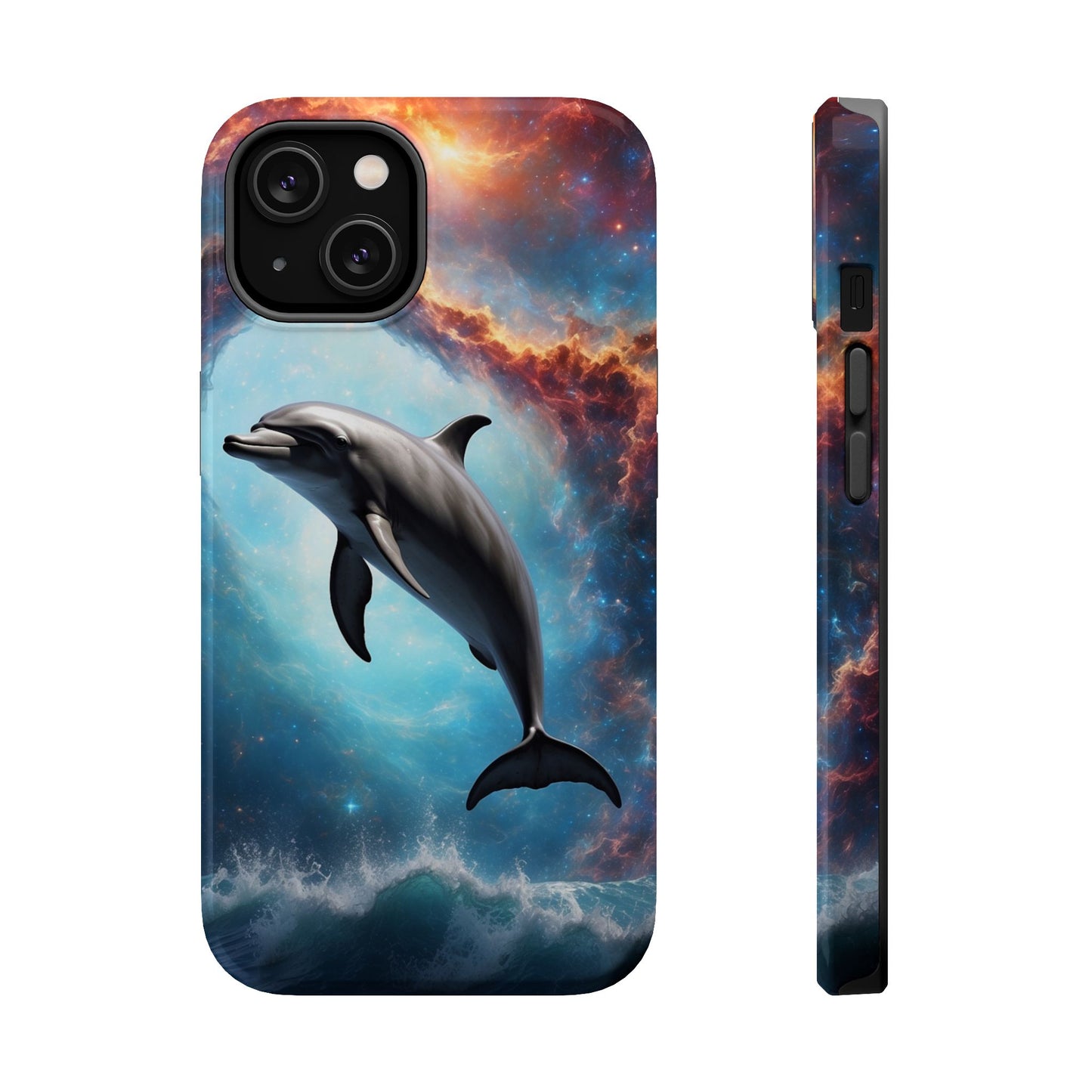 Cosmic Dolphin Space Vibes - MagSafe-Compatible Case