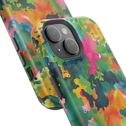 Vibrant Watercolor Splash MagSafe Case – Colorful Abstract Design with MagSafe Compatibility