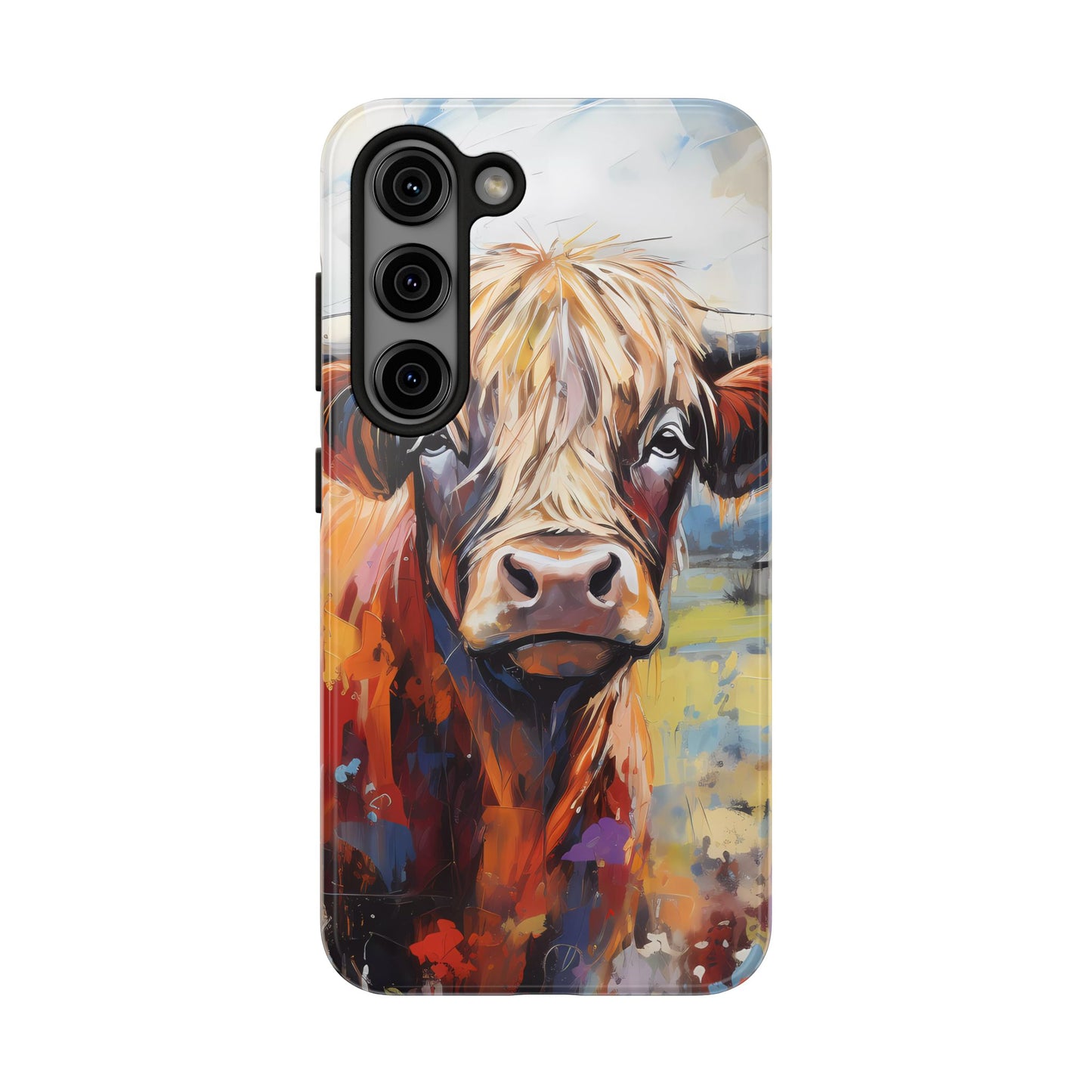 Cute Western Phone Case | Highland Cow | Robust Rocky Mountain-Inspired | Expressionism | Fresco