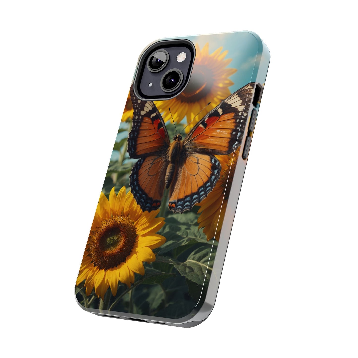 Vibrant Butterfly & Sunflower – iPhone Case