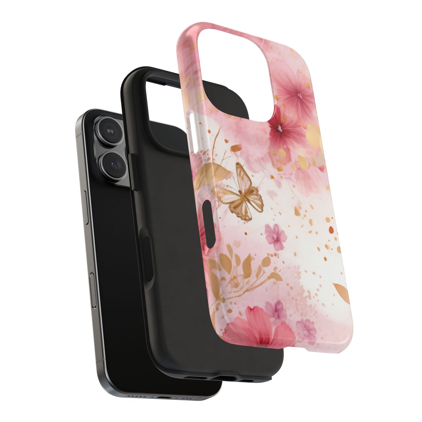 Blush Pink Floral Butterfly - iPhone Case