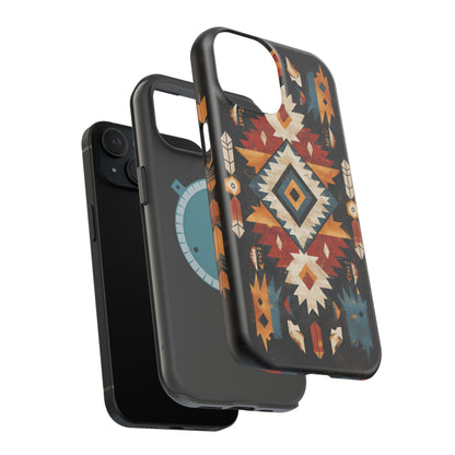 Southwestern Arrow & Diamond Tough MagSafe iPhone Case – Bold Tribal Design, Dual-Layer Protection