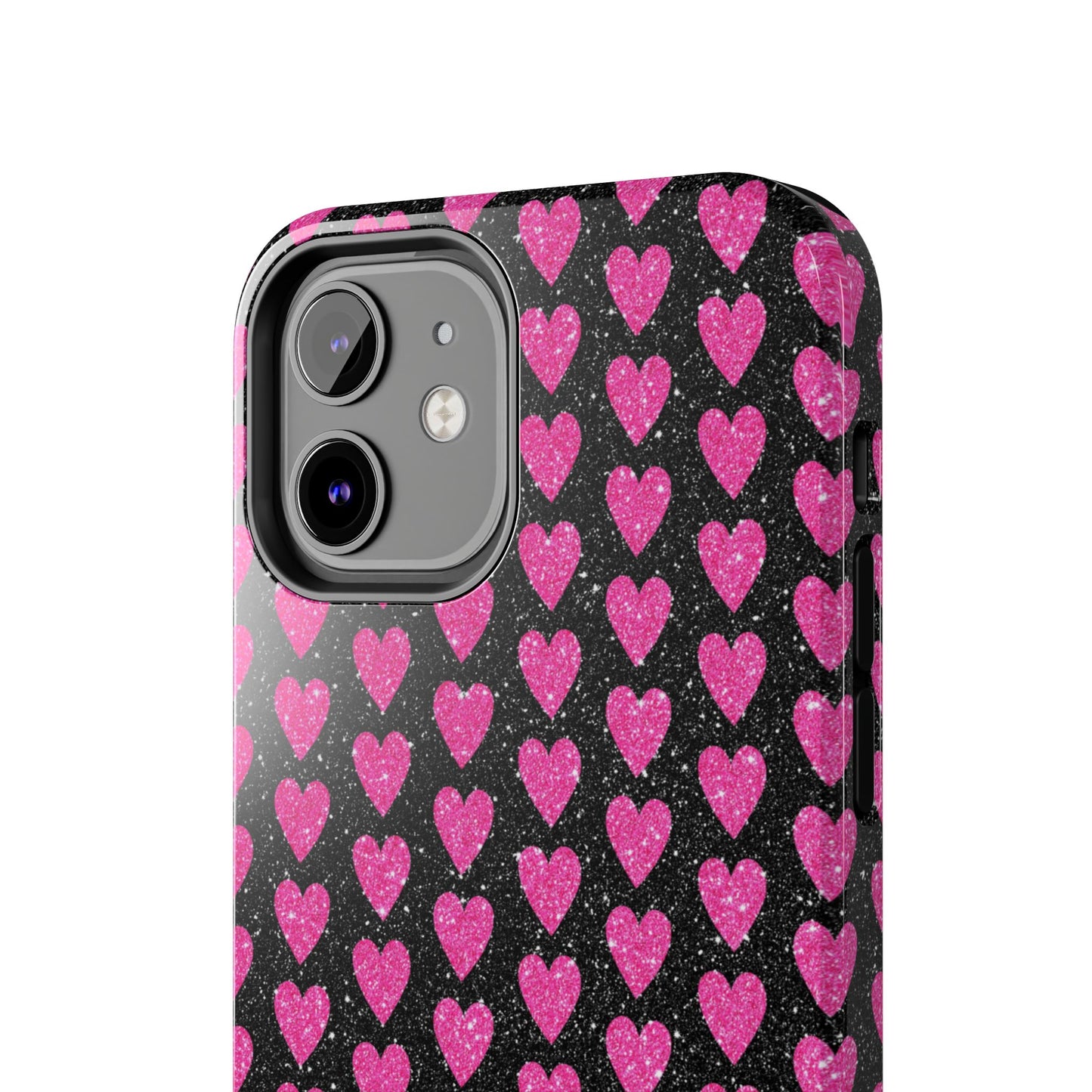 Glitter Pink Hearts iPhone Case