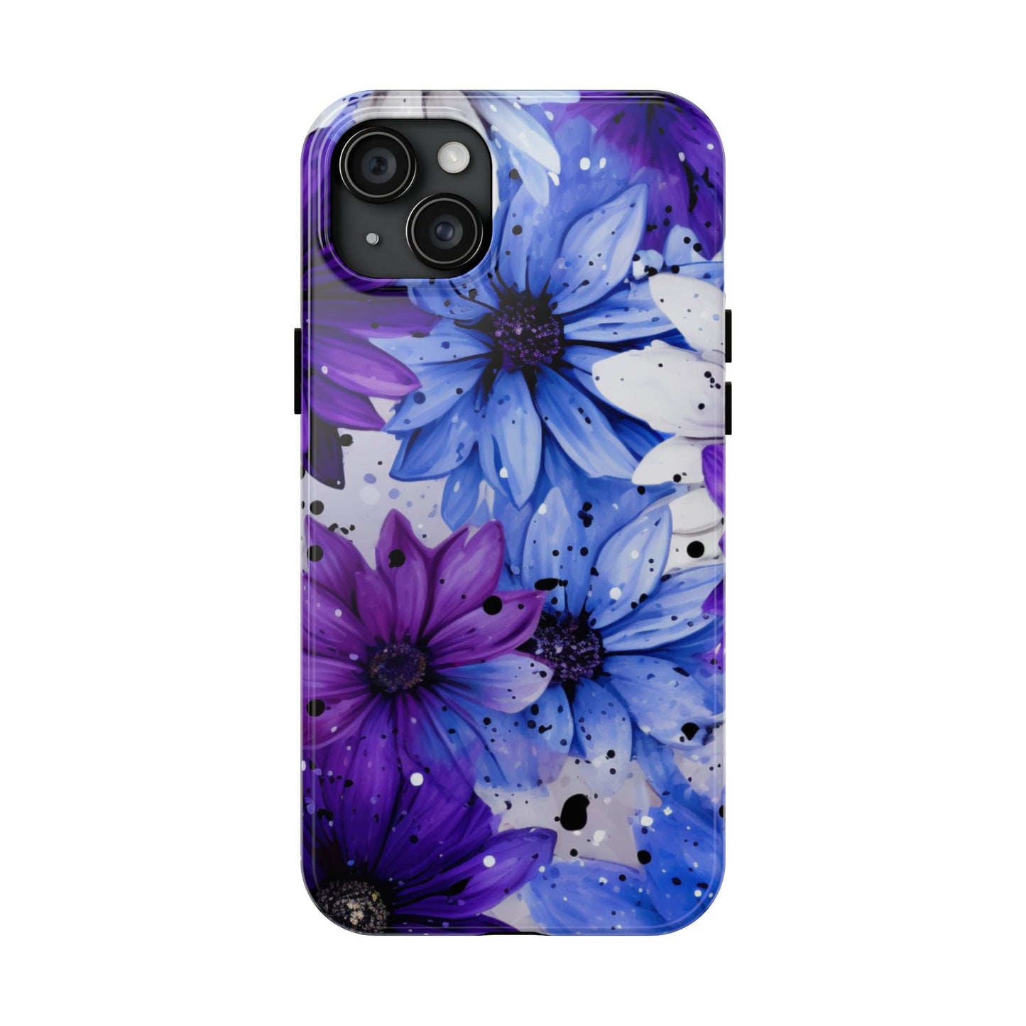 Vibrant Purple & Blue Floral Splash - iPhone Series Case