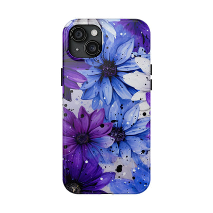 Vibrant Purple & Blue Floral Splash - iPhone Series Case